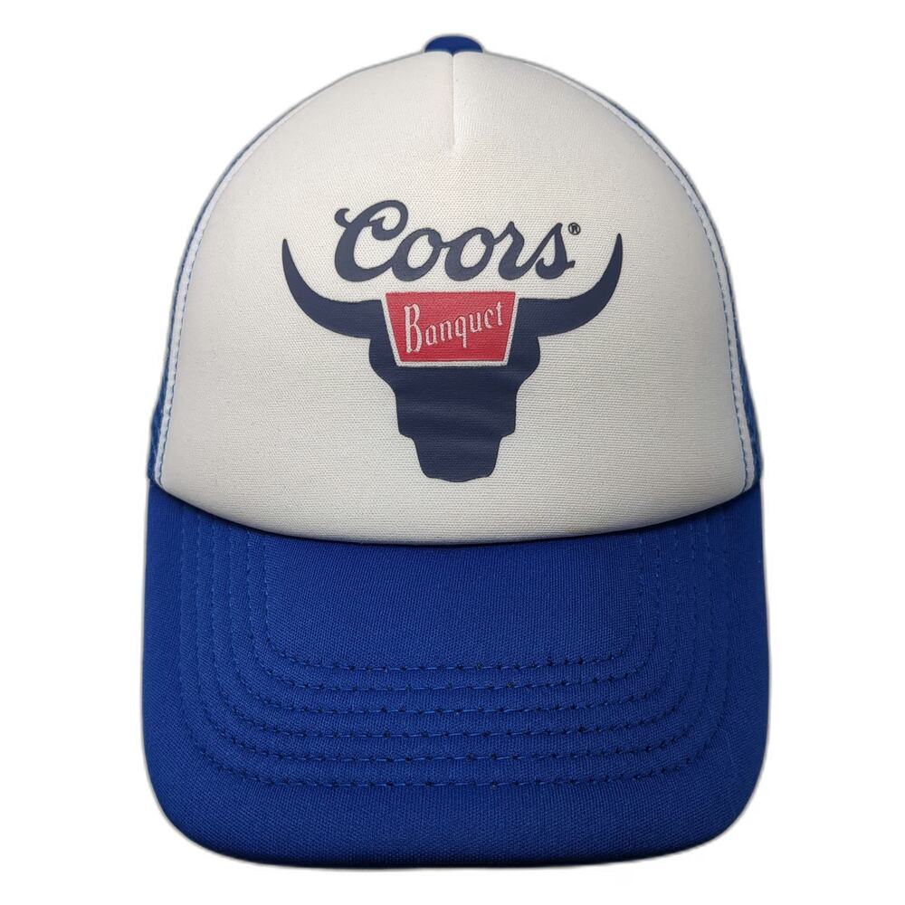 Lucky Brand Coors Banquet Beer Foam Mesh Snapback Trucker Hat Blue One Size